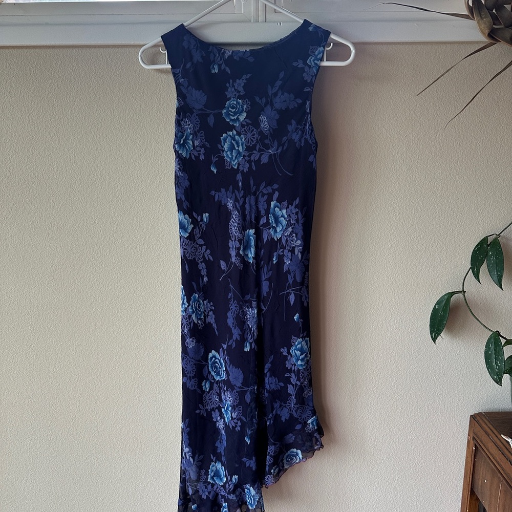 y2k Floral Blue Dress
